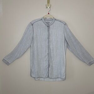 GAP Light Blue Stone Gray Wash Button Down Shirt Size L 100% Lyocell